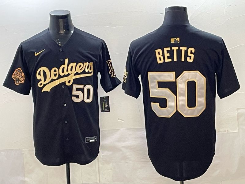 Men Nike 2026 Los Angeles Dodgers #50 Betts black Gold Game MLB Jersey 1211->indianapolis colts->NFL Jersey
